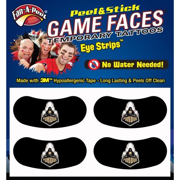 Fan-A-Peel Purdue Waterless Temporary Tattoos - Hypoallergenic Peel and Stick Waterproof Temporary Tattoos - Officially Licensed