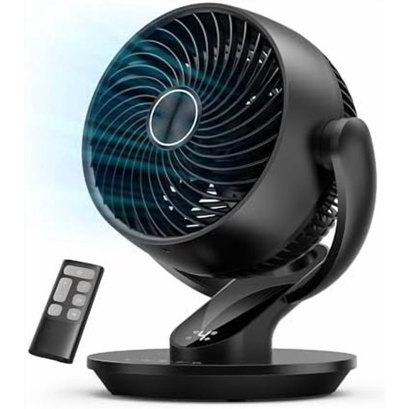 Fan for Bedroom, 13-Inch Oscillating Table Air Circulator Fan for Whole Room, 120° Tilt Adjustment, 28dB Ultra-Quiet, 70ft Powerful Airflow, 4 Speeds Desk Fans with Remote for Home, Office