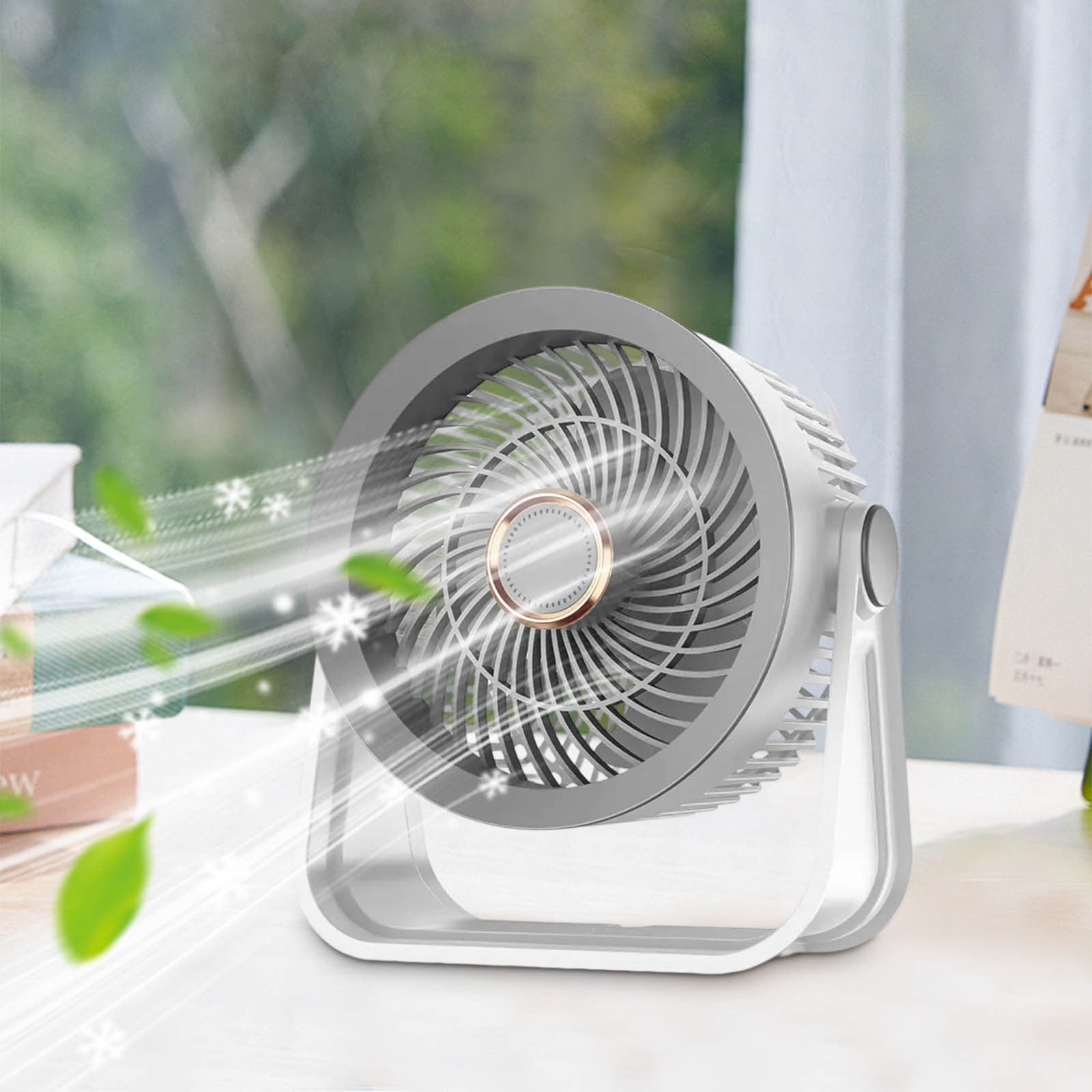 Fan for Bedroom, Table Air Circulator for Whole Room, Strong Airflow, 120° adjustable tilt, 20db Low Noise, Quiet, 3 Speeds, 2026 New Desk Fan for Office, Kitchen, Home
