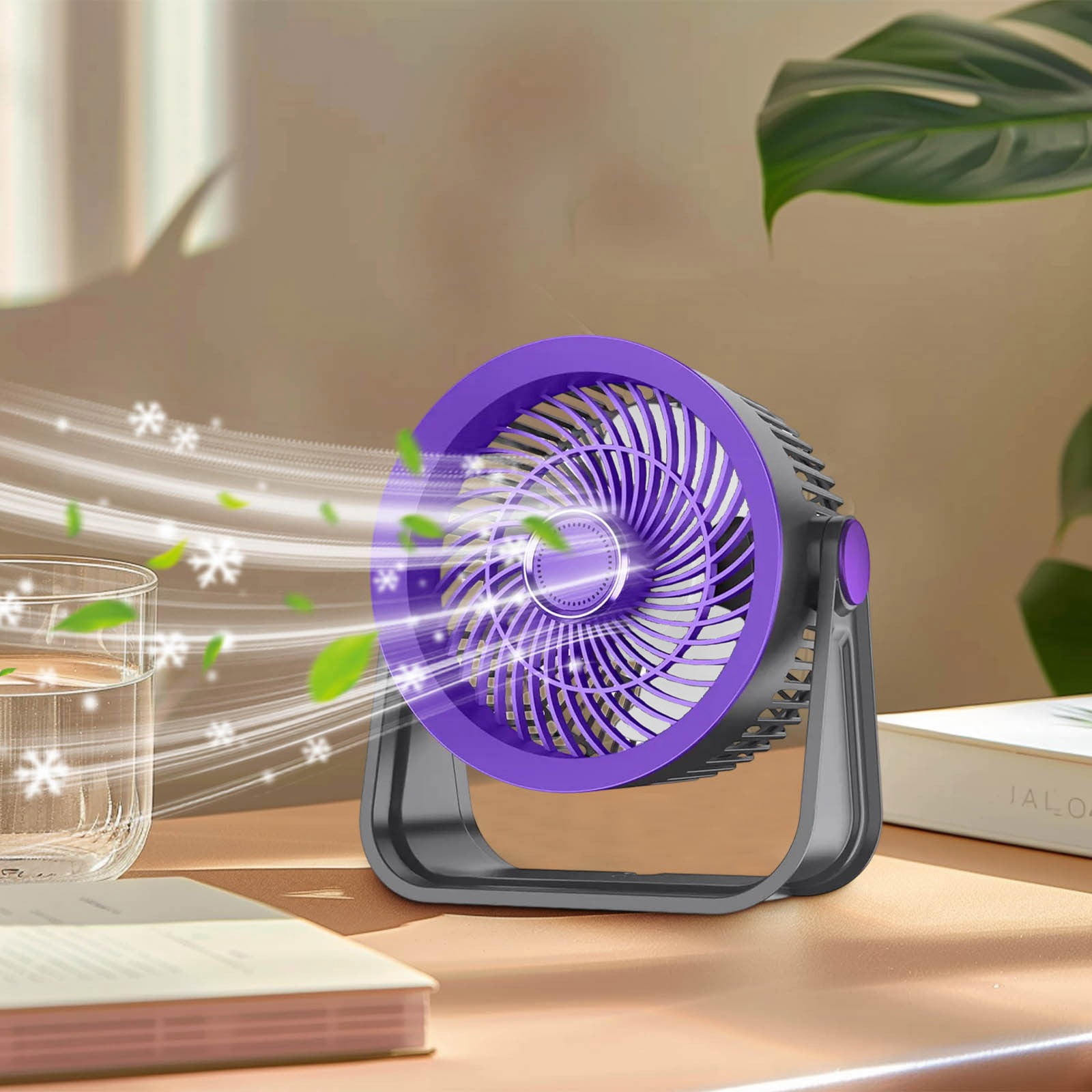 Fan for Bedroom, Table Air Circulator for Whole Room, Strong Airflow, 120° adjustable tilt, 20db Low Noise, Quiet, 3 Speeds, 2026 New Desk Fan for Office, Kitchen, Home