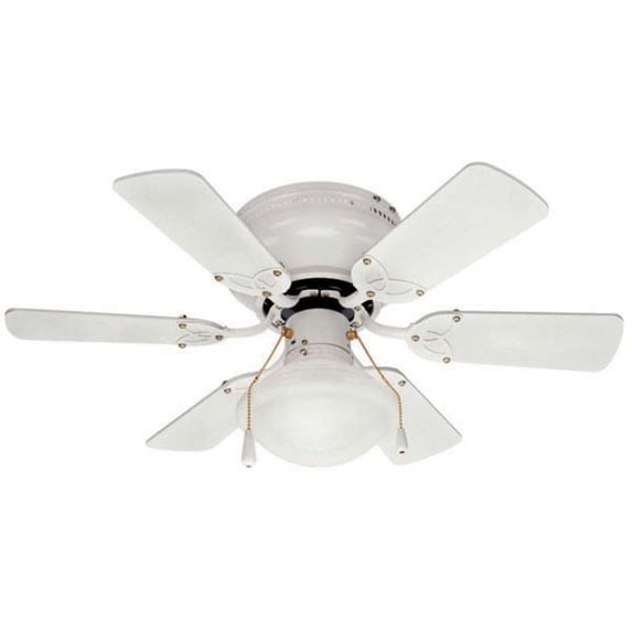 Canarm Ceiling Fan Twister - LED Light Kit, 3-Speed, Hugger Mount - 30 in, White — Residential Use, Standard Application