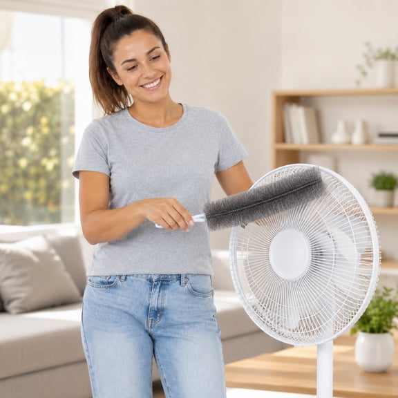 Fan Cleaning Brush, 19 Inch Bendable Flexible Microfiber Head Reusable Dust Remover Duster, Ideal for Window Shutters, Sofa Crevices, Ceiling Fans, Air Conditioner Gap Household Dust Cleaning