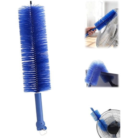 Fan Cleaning Brush Bendable Cobweb Duster Cobweb Duster, Bendable Fan Duster, Plastic Fan Cleaner Brush, Microfiber Head Dusting Brush(Blue)