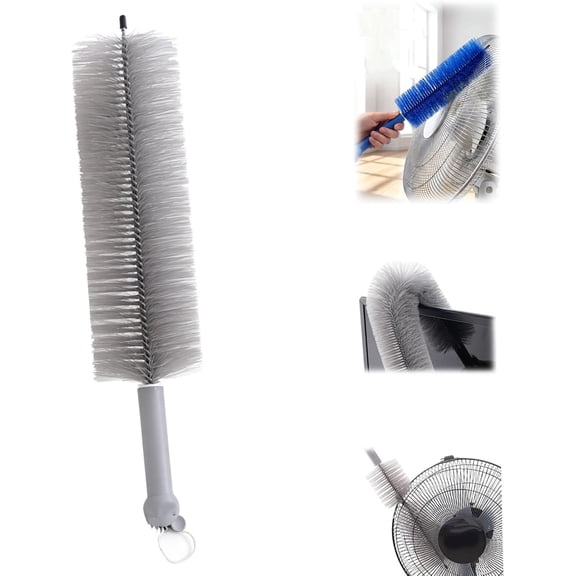 Fan Cleaning Brush Bendable Cobweb Duster Cobweb Duster, Bendable Fan Duster, Plastic Fan Cleaner Brush, Microfiber Head Dusting Brush(Gray)