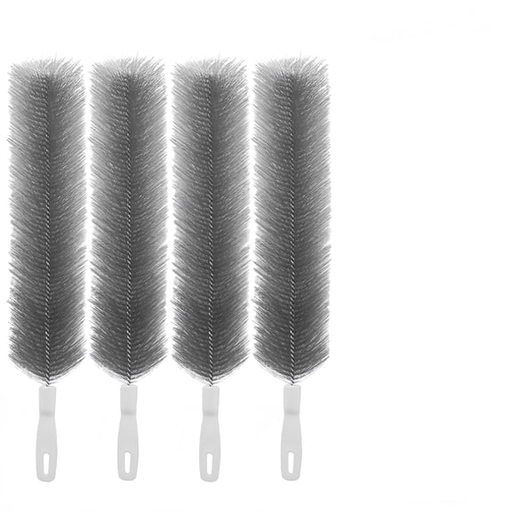 Fan Cleaning Brush, Flexible Radiator Duster with Long Handle, 360° Nylon Bristles Cleaner for Ceiling Fan Blades, Air Conditioner Vents, Window Tracks, Keyboards and Blinds, Washable