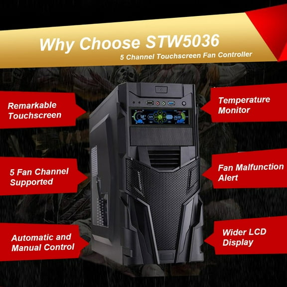 Fan Controller, 5.25 Fan Temperature 5 Channel Computer Channel Computer Fans Speed Lcd Panel 5.25 5 Channel Speed Lcd Fan Eryue Lcd Panel