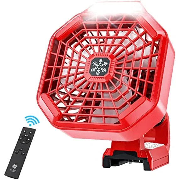 Fan Cordless Jobsite Tent Fan with Light For Milwaukee 14.4-20V Li-Ion Battery