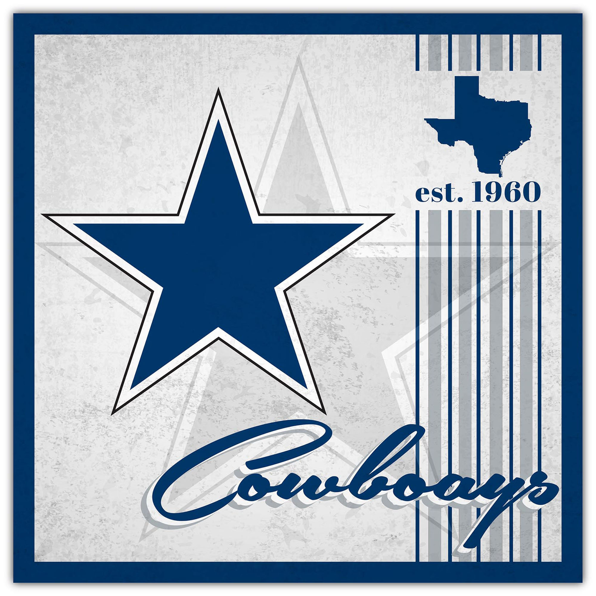 Dallas Cowboys 10" x 10" Greatest Hits Team Sign