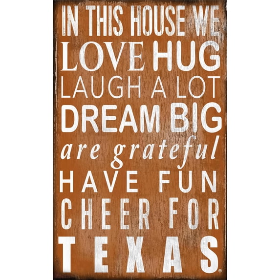 Texas Longhorns 11" x 19" In This House Sign