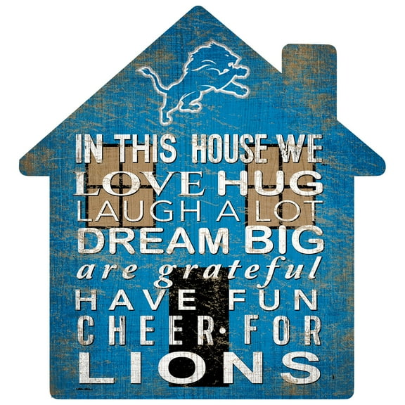 Fan Creations Team House Detroit Lions 100% Fiberboard Plaque