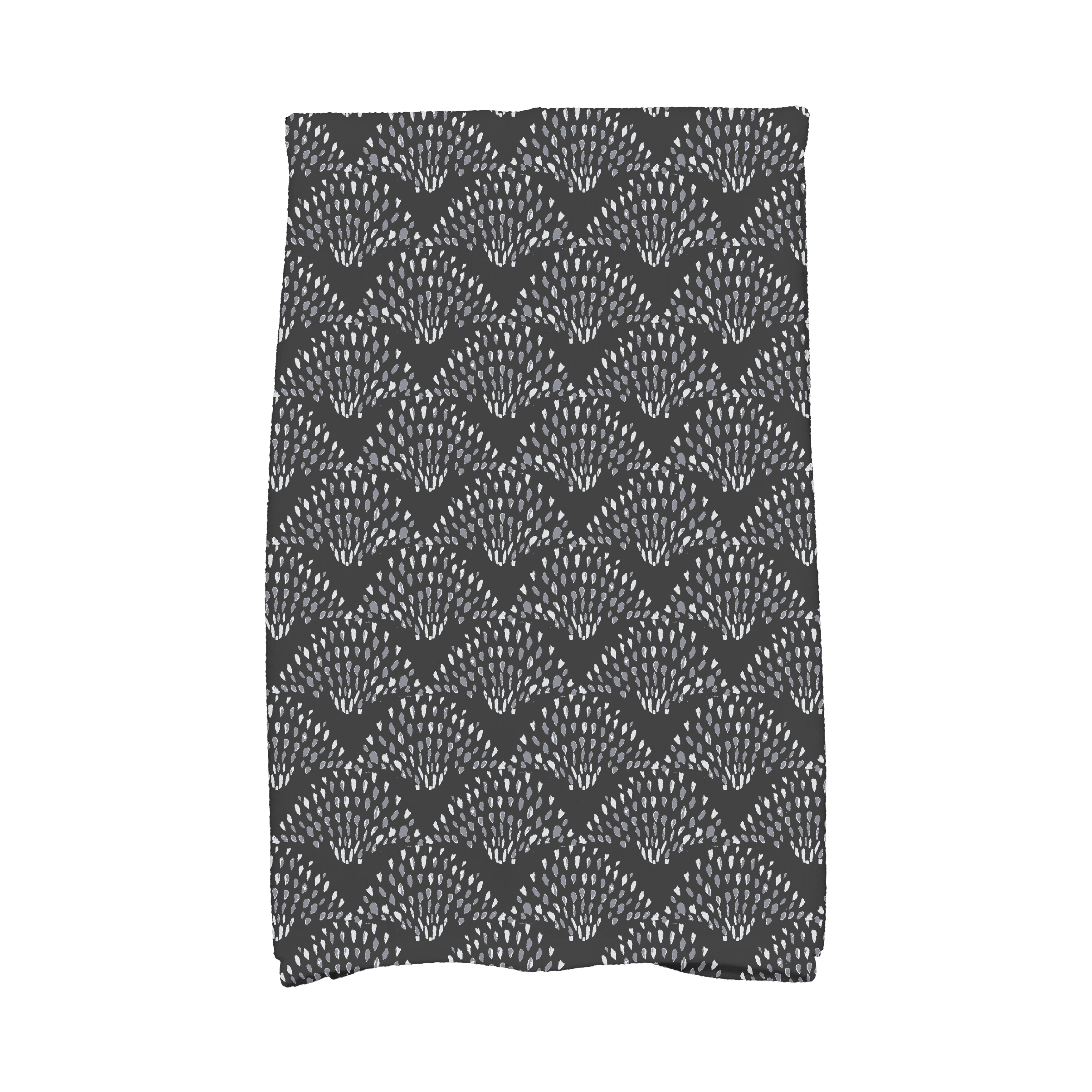 Fan Dance 16 x 25 Inch Black Geometric Print Kitchen Towel