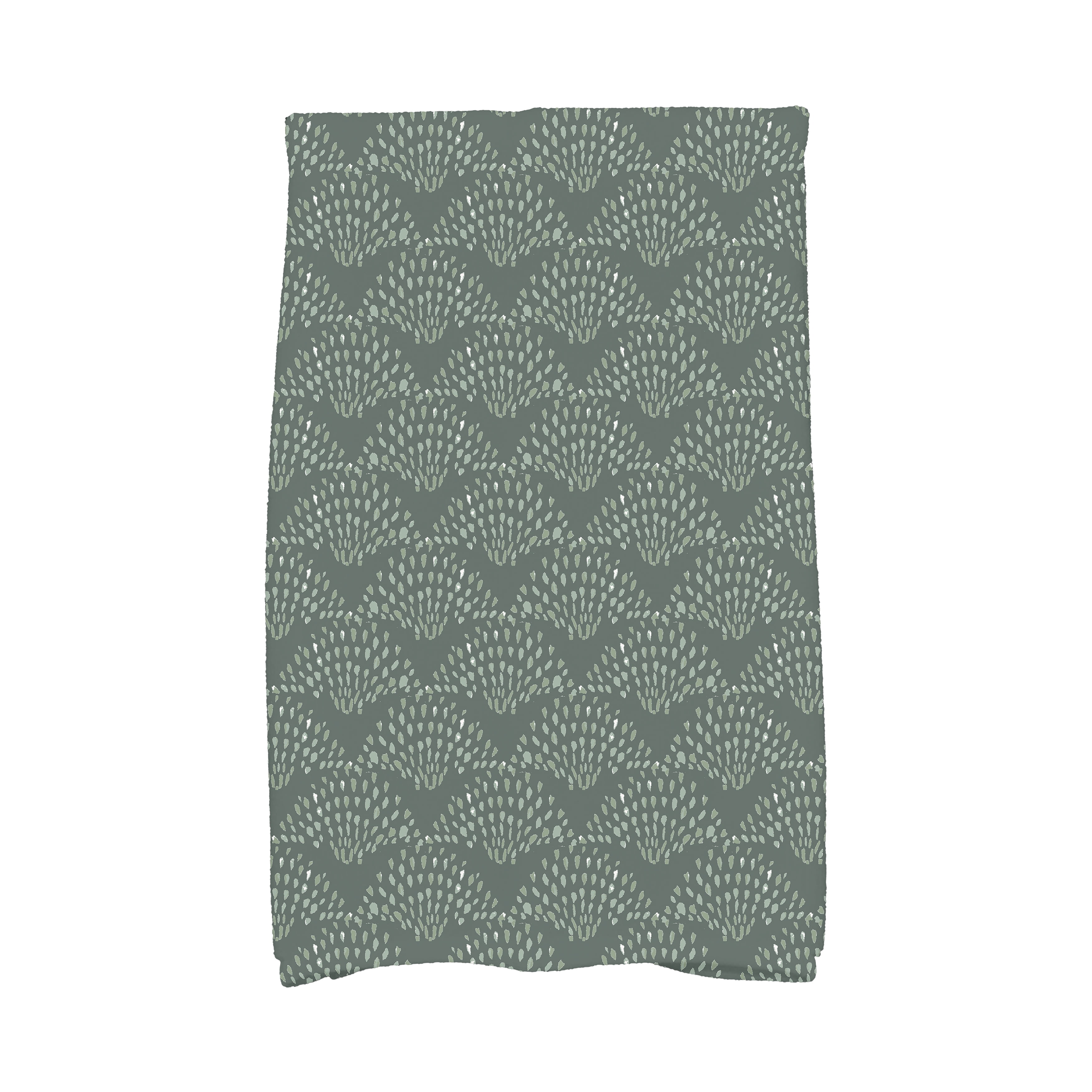 Fan Dance 16 x 25 Inch Green Geometric Print Kitchen Towel