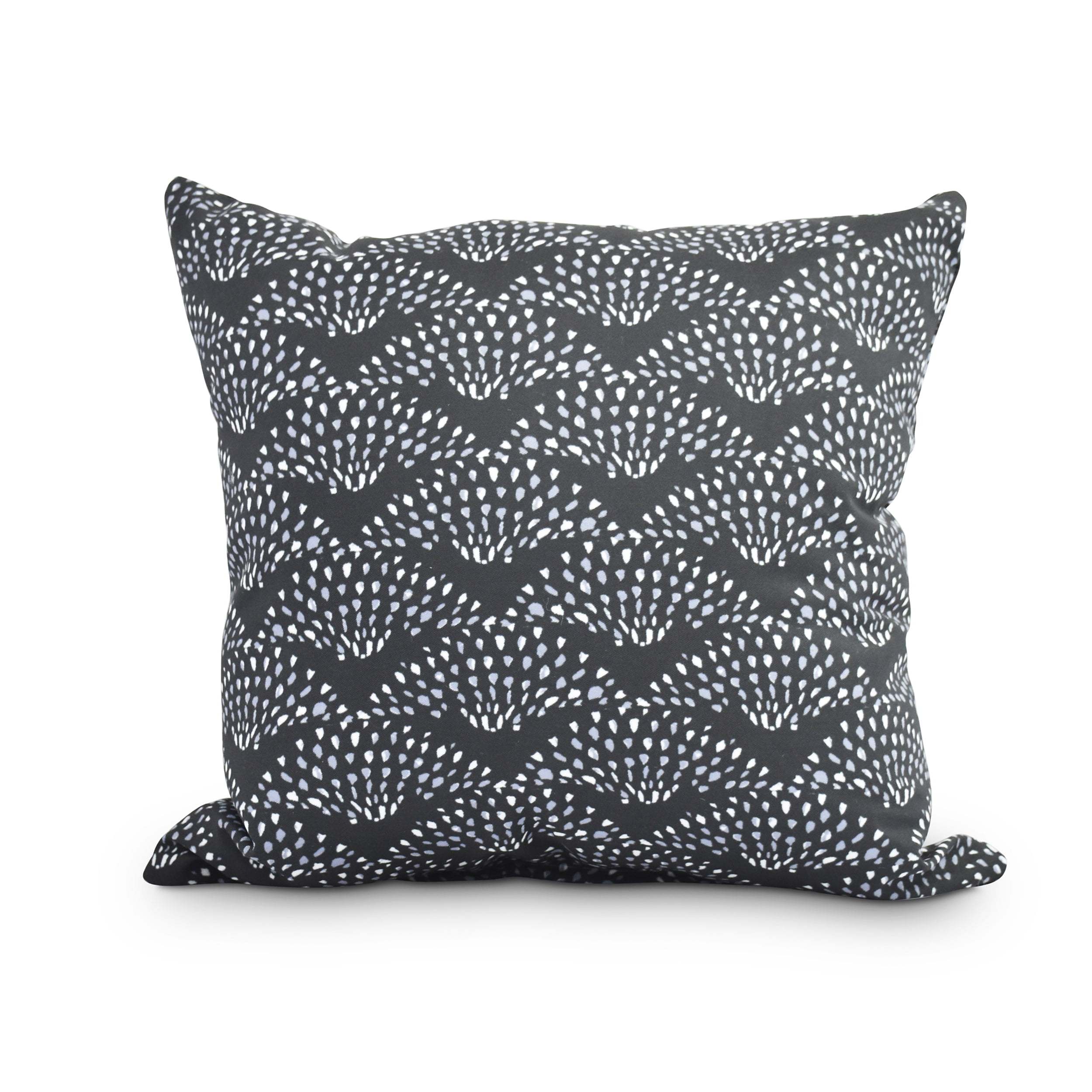 Fan Dance 18 Inch Black Geometric Print Decorative Throw Pillow