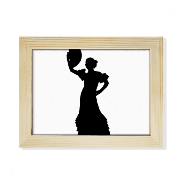 Fan Dancing Performance Dancer Desktop Photo Frame Picture Art Decoration Painting 6x8 inch