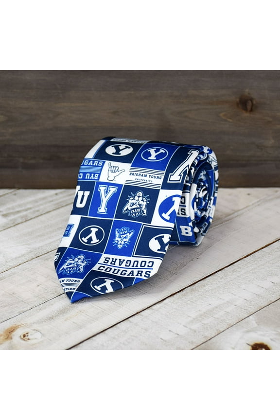 Fan Frenzy BYU Cougars Logos Officially Licensed 62" Microfiber Men's Tie