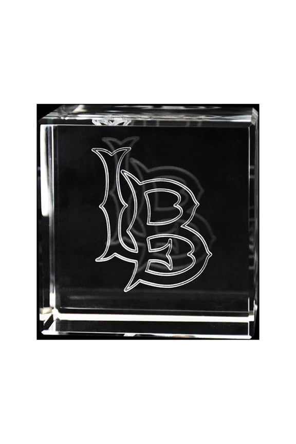 Cal State Long Beach 2.3" Laser Engraved Crystal Cube
