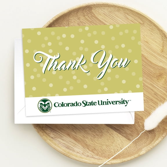 Fan Frenzy Gifts Colorado State Rams Officially Licensed Gold Ram Thank You Card 10-pack