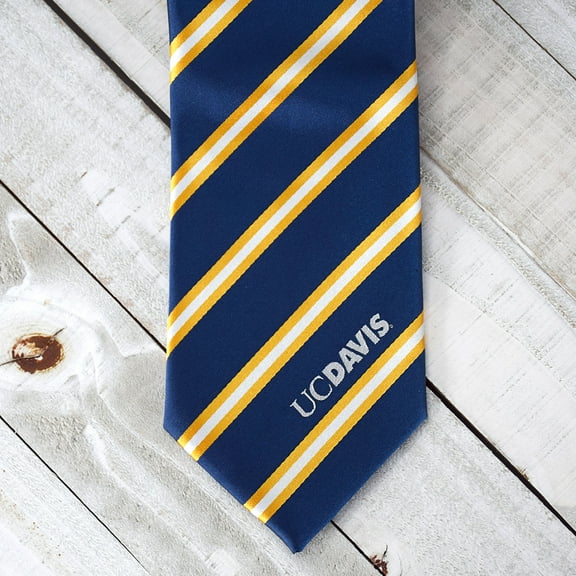Fan Frenzy Gifts UC Davis Aggies Striped Formal Men's Necktie Officially Licensed NCAA