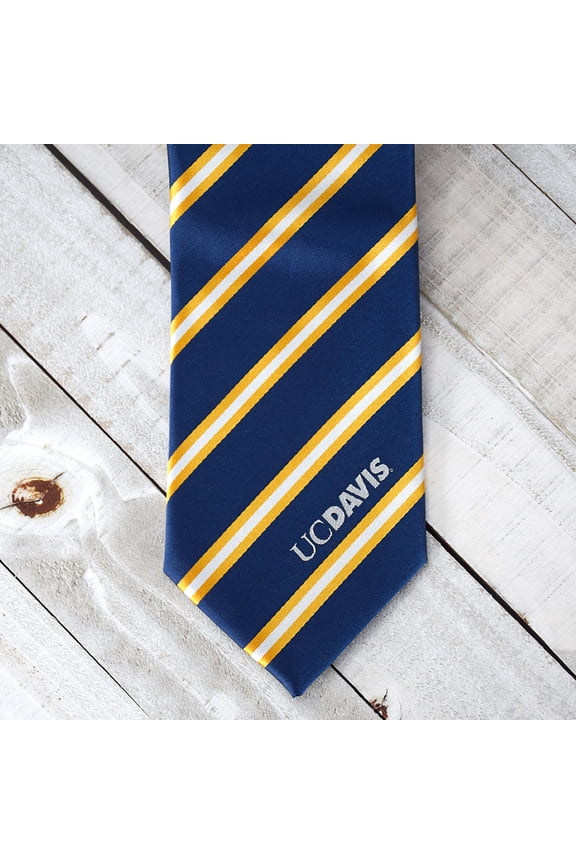 Fan Frenzy Gifts UC Davis Aggies Striped Formal Men's Necktie Officially Licensed NCAA