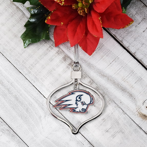 Fan Frenzy Gifts Utah Tech Trailblazers Circle 2 Piece Officially Licensed Silver Two-Piece Colored Ornaments