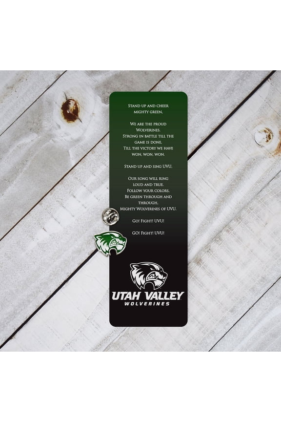 Fan Frenzy Gifts Utah Valley Wolverines UVU Officially Licensed Bookmark and Pin