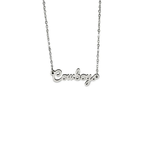 Fan Frenzy Gifts Wyoming Officially Licensed Laser Cowboys Script Women's Necklace with Pendent