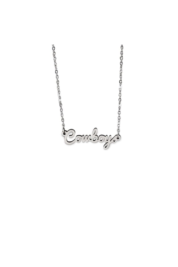 Fan Frenzy Gifts Wyoming Officially Licensed Laser Cowboys Script Women's Necklace with Pendent