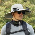 thumbnail image 1 of Fan Hats for Men, Hwkond Wide Solar Fan Outdoor Fishing Hat Men Sun Hat With Solar Fan Fishing Hats 3 Speed Adjustable Fan Hat, 1 of 3