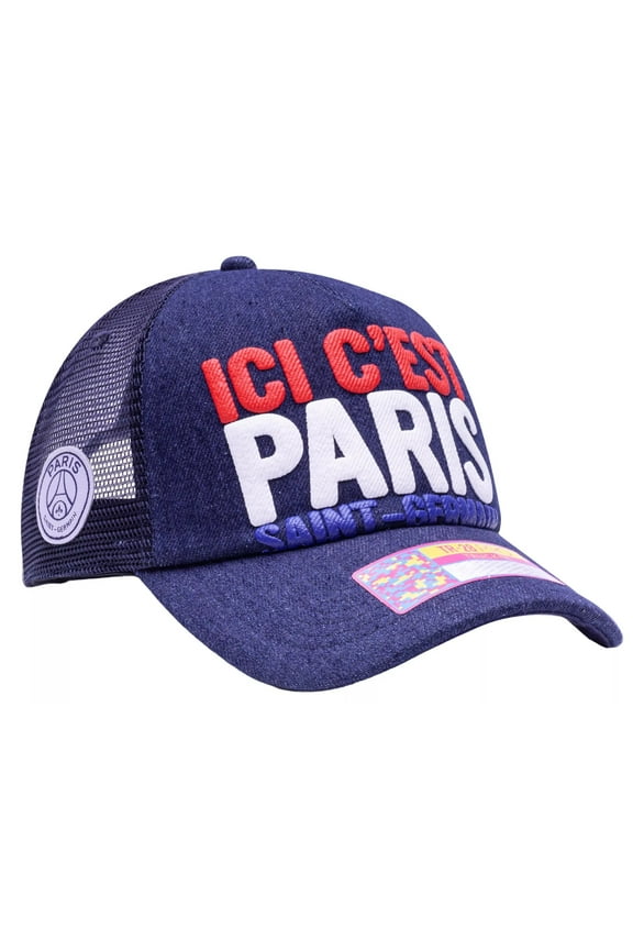 PSG Embroidered Mesh Back Trucker Hat, Navy Blue