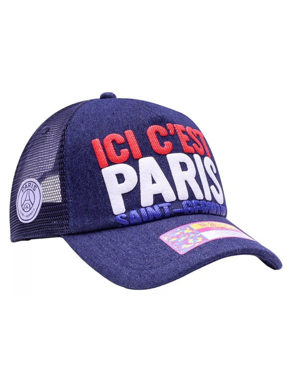 PSG Embroidered Mesh Back Trucker Hat, Navy Blue