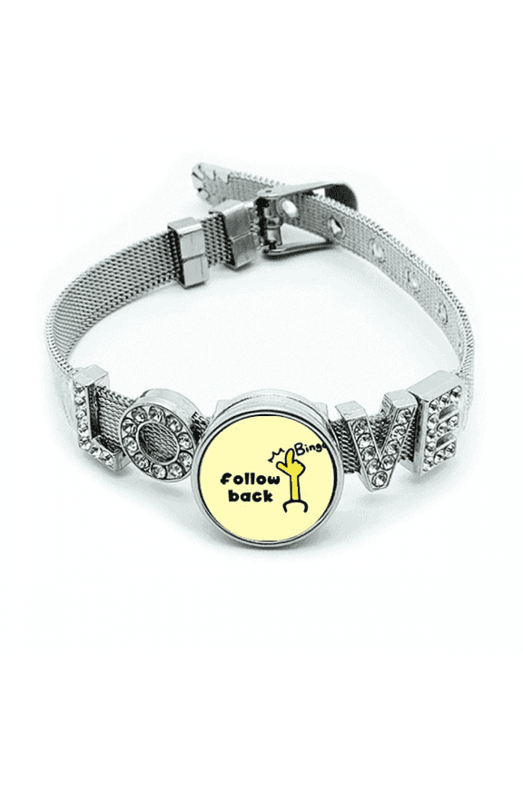 Fan Interest Anchor Praise Commend Bracelet Wristband Crystal Love Adjustable Bangle