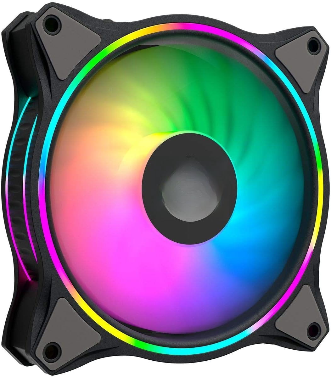 Fan MF120 Halo Fan, Duo-Ring ARGB Customizable Lighting, 120mm PWM ...