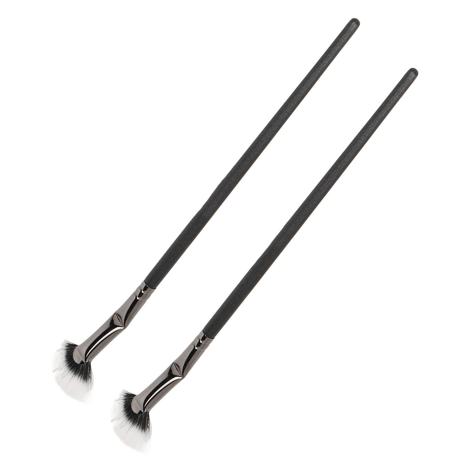 Fan Mascara Application Brushes, Synthetic Fiber Double Layer Bent