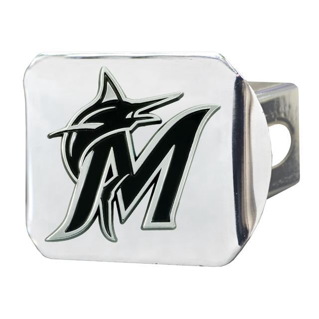 Fan Mats MLB - Miami Marlins Hitch Cover - Chrome 3.4"x4" 26626