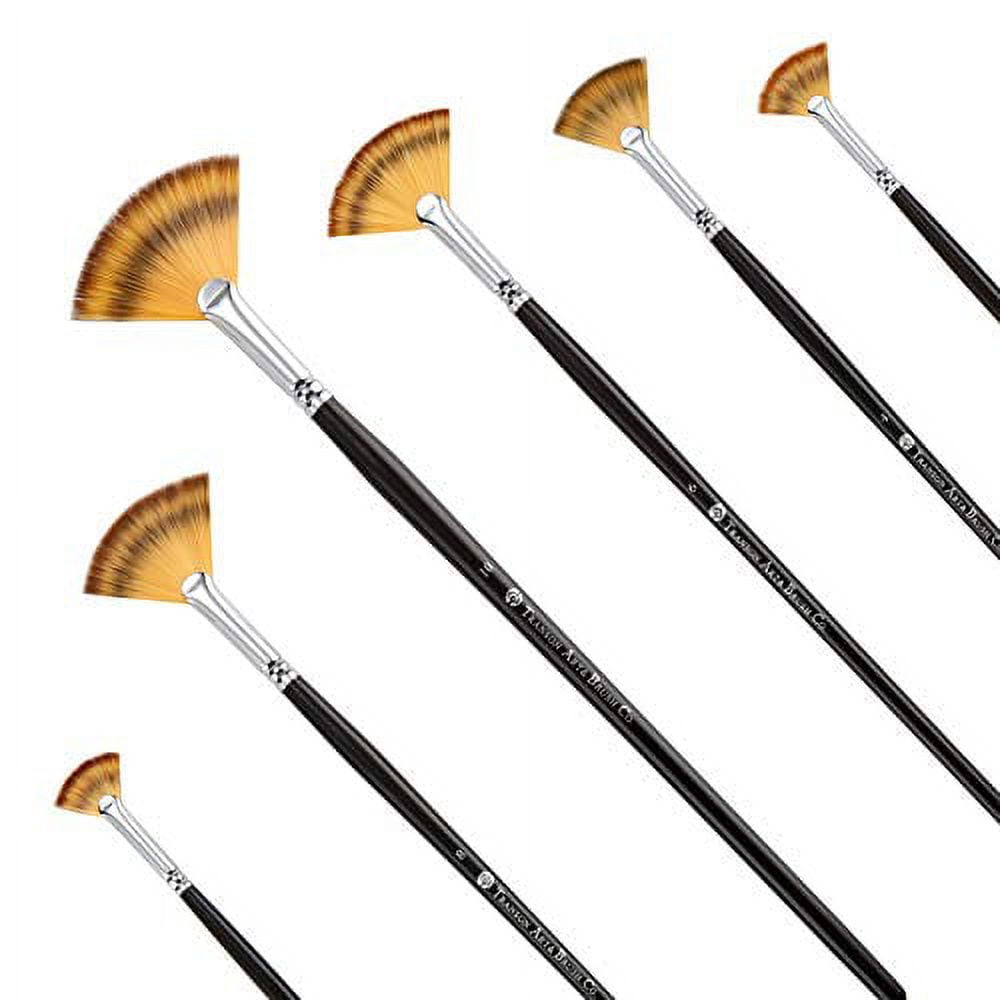 Falling in Art Natural Bristle Professional Paintbrush Set, 15pcs Long Handled Paint Brushes for Acrylic Painting, Oil Paint Brushes of Fan, Round, fl