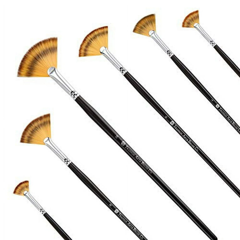  MEEDEN Angled Paint Brushes Set, Anti-Shedding Synthetic Nylon  with Long Handle, 9-Piece Art Paintbrush for Oil Acrylics Watercolor and  Gouache Color Painting