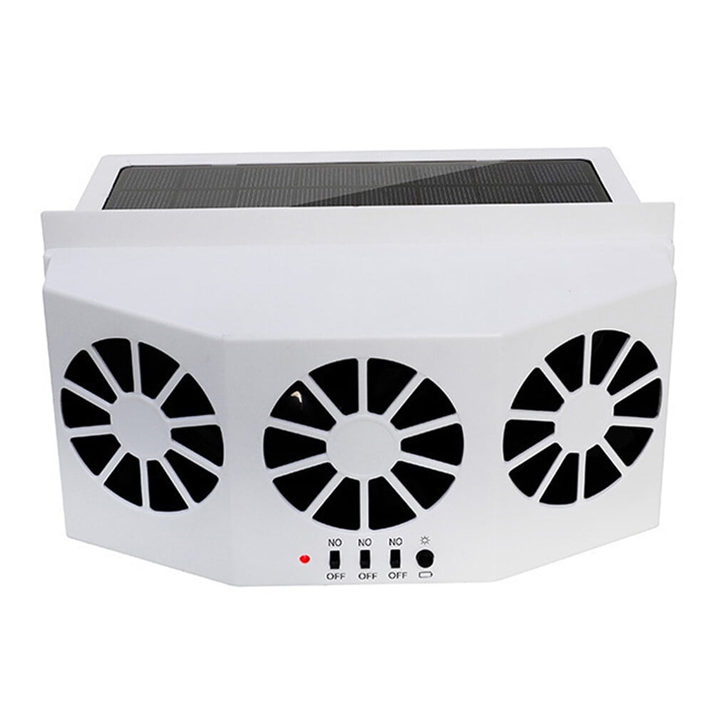 Fan Portable Car Solar Air Conditioner Quiet Cooler Vehicle Cooling Exhaust US