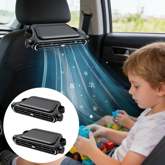 Fan for Rear Facing Car Seat,Car Headrest Fan,2pc Car Mounted Rear USB Fan,Portable Car Air Conditioner,USB 3 Speed Headrest Mount Cooling Fan For Front(Black 2PCS 8IN)