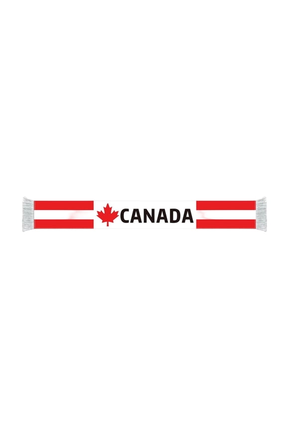 Fan Scarf, Soccer Fan Merchandise, Fringed Soccer Scarf, 52X6 Inch Canada National Team Flag Knit Scarf, Lightweight Breathable Knit Construction for Stadium Cheering, Game Day