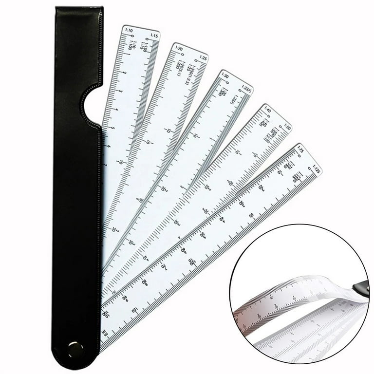 Fan Shape Scale Ruler with 5 Blades Engineering Multifunctional foldable rulers