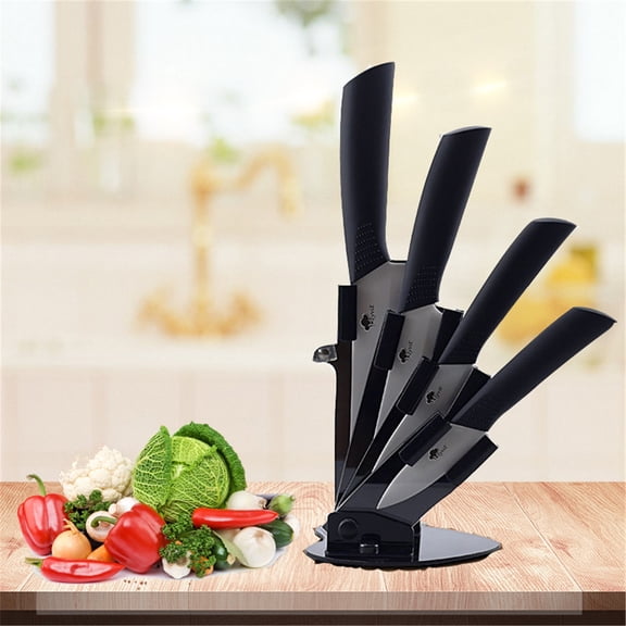 Fan Shaped Acrylic Knife Holder for Kitchen Countertop, Advanced Ceramic Tool Organizer, Modern Fan Design Knife Stand for Safe and Organized Storage