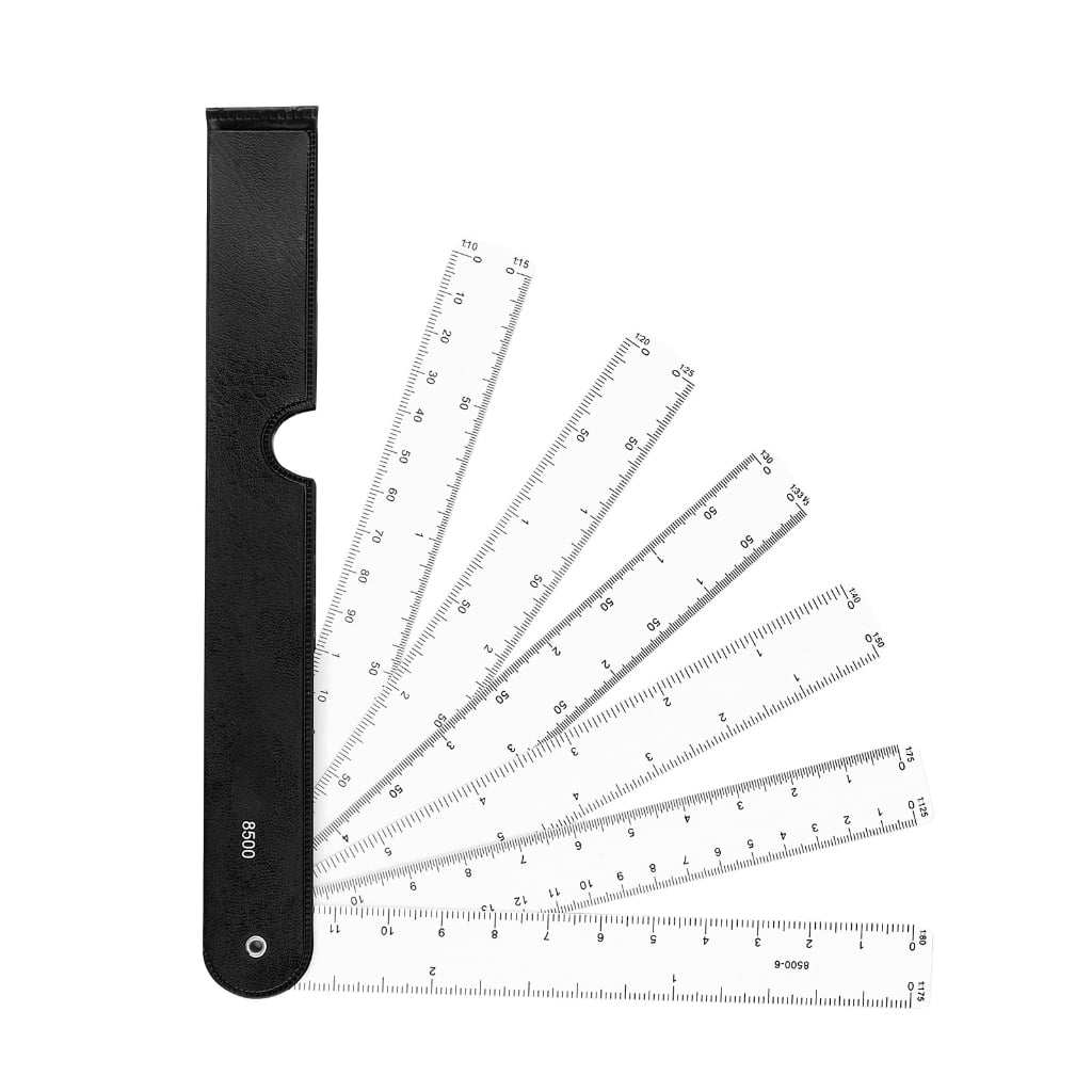 Fan Shaped Architect Engineering Ruler Folding Metric Scale Ruler Clear ...