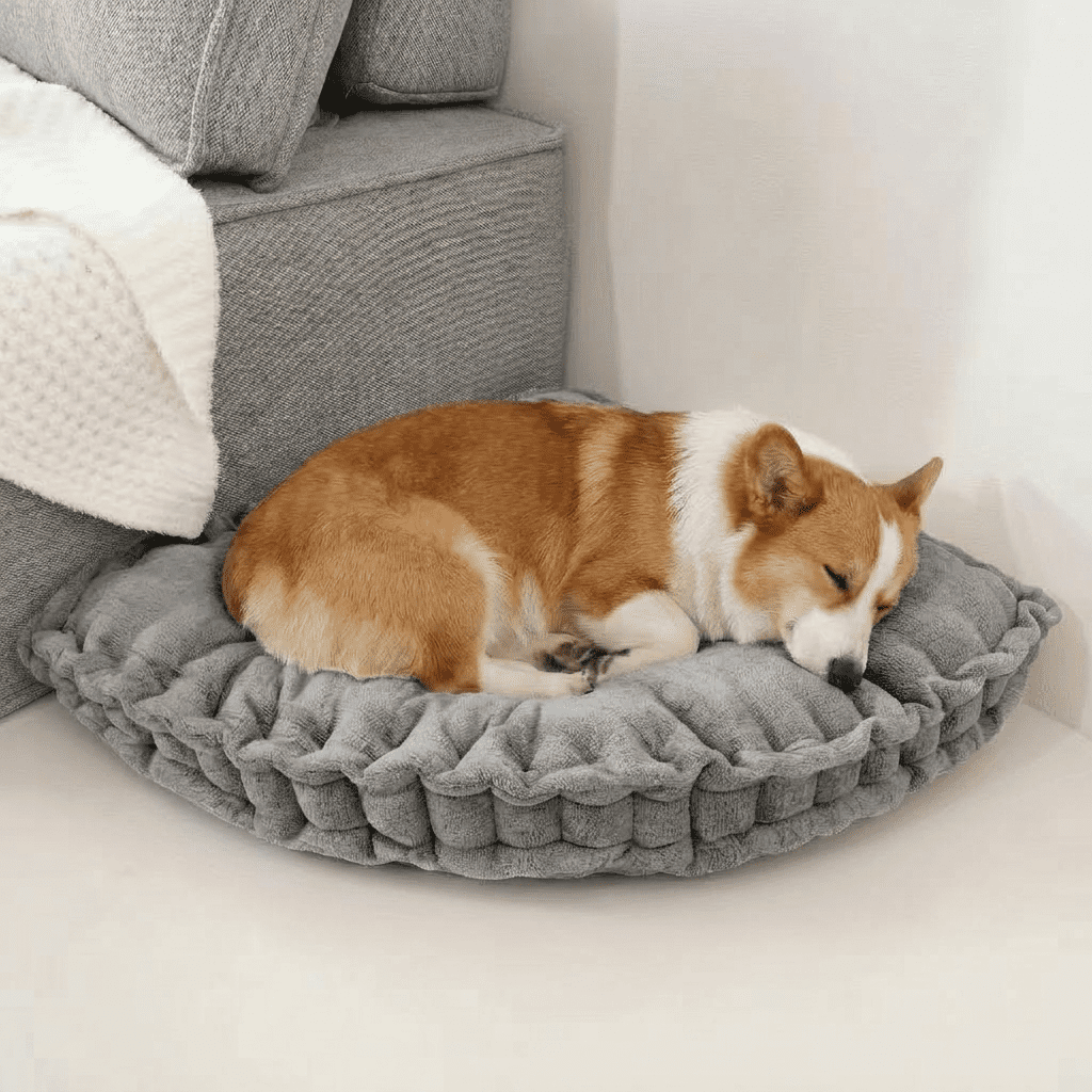 CHARRYARN Corner Floor Cushion For adults or pets, Floor Pillow, Gap Filler Between Bed and Wall for Sitting or Yoga, Pizza Cushions Thick，Living Room, Fireplace, 15"*15",Gray