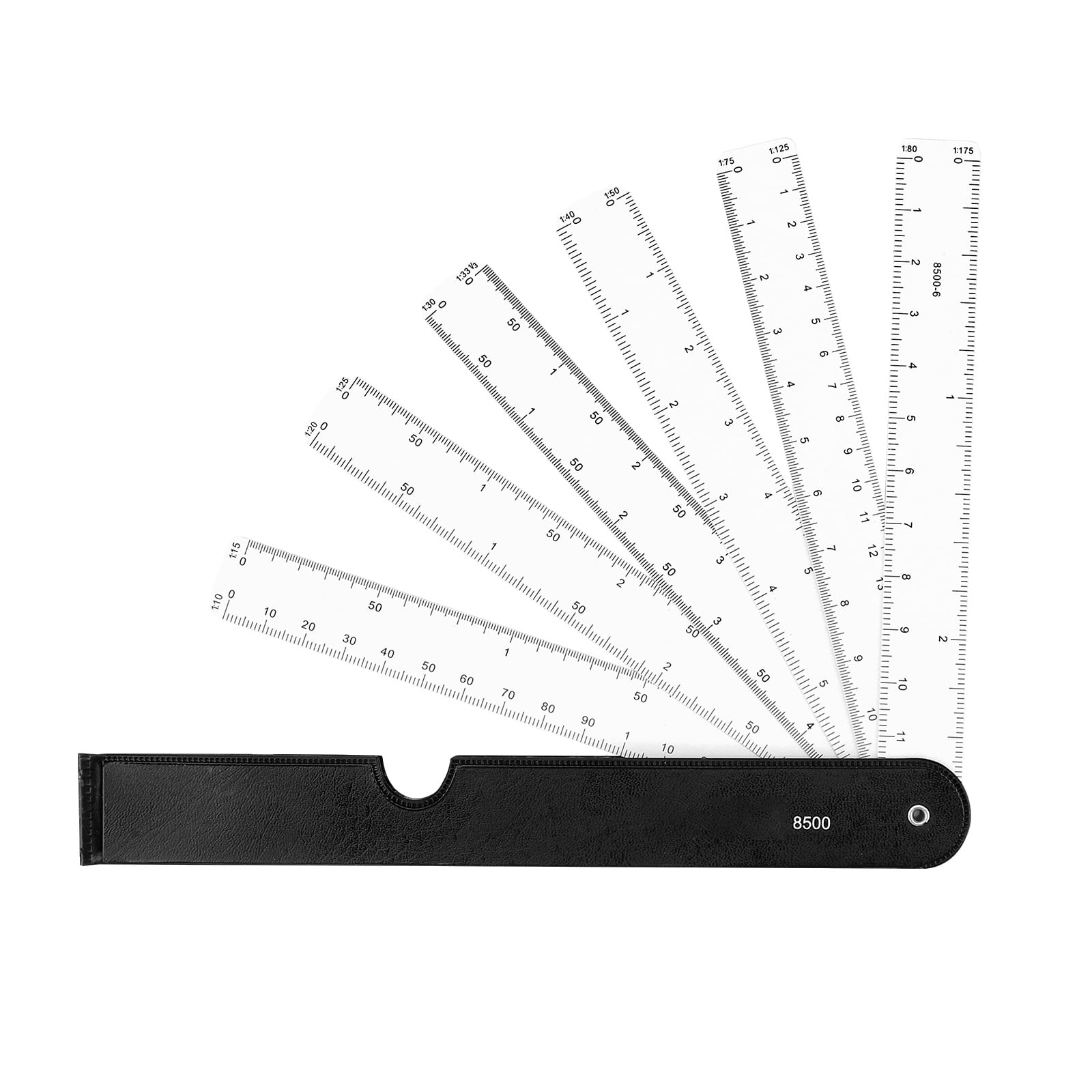 Fan Shaped Metric Scale Ruler Folding Engineering Drawing Measuring ...