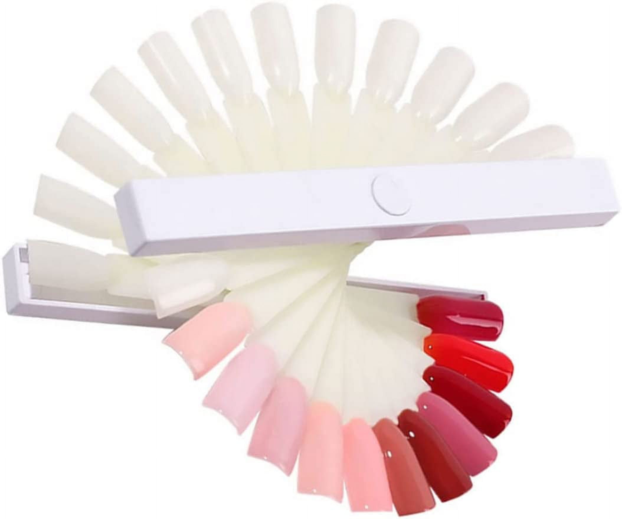 FanShaped Nail Art Tips Chart Fan Sticks Polish Gel Display Chart Nail