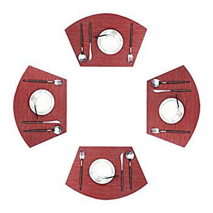 FanShaped Placemats for Round Table CrossWeave Washable Vinyl