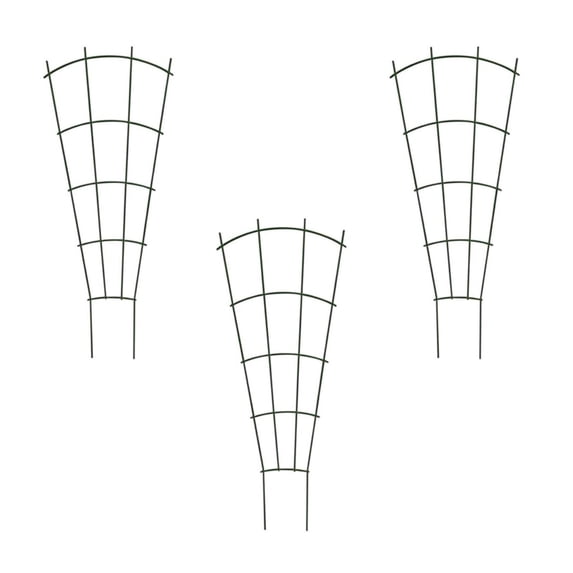Fan-Shaped Plant Trellis, 3Pc Garden Trellis for Climbing Plants, Black Plant Support for Potted Vines, Roses, Ivy, Clematis, Indoor Outdoor Plant Trellis for Garden