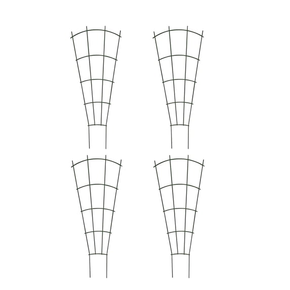 Fan-Shaped Plant Trellis, 4Pc Garden Trellis for Climbing Plants, Black Plant Support for Potted Vines, Roses, Ivy, Clematis, Indoor Outdoor Plant Trellis for Garden