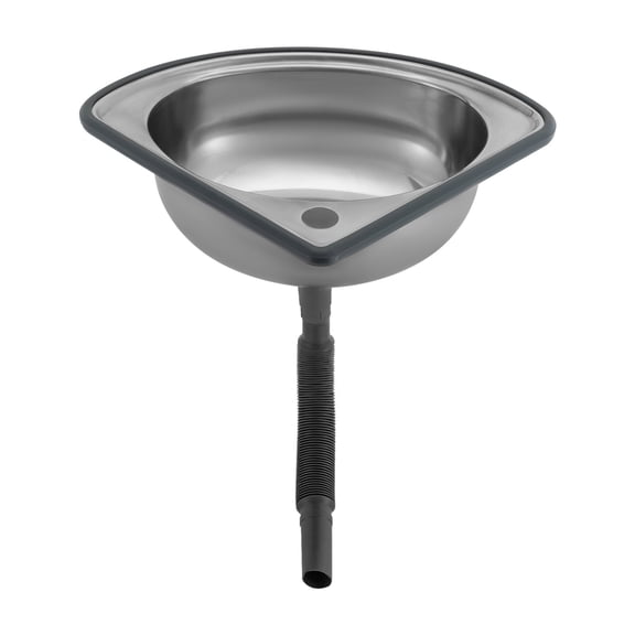 Fan-Shaped Stainless Steel Corner Sink, Narrow Single Basin, Wall/Counter Mount Compact Sink for RV Kitchen Bathroom Bar