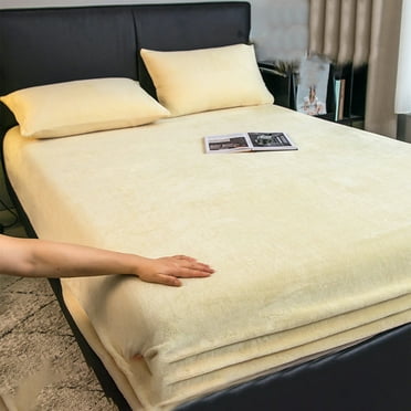 Fan Shop Savings ABPWLY Bed Sheets Queen Sheet Set of Elegants Comfort Soft 3-Piece Velvet Plush Flannel Sheet Set of 2 Pillow Cases and 1 Sheet Home Savings